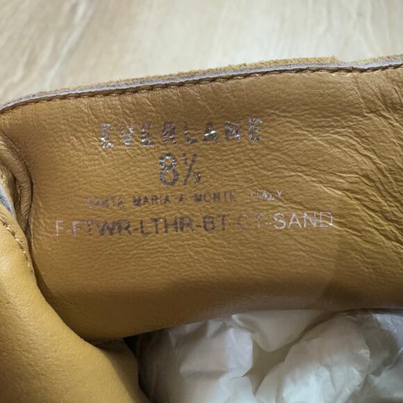 Everlane The City Boot Suede Leather Block Heel Saddle Sand Suede Size 8.5 NWOB - Picture 10 of 11